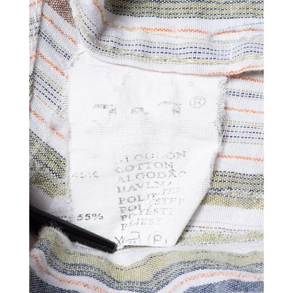 J&J Mens XXL Striped Button Up Shirt White - Picture 7 of 7